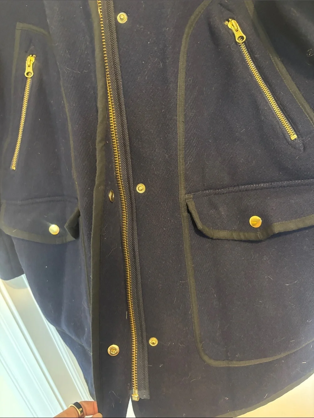 J. Crew Navy Summit parka in Italian stadium-cloth wool
